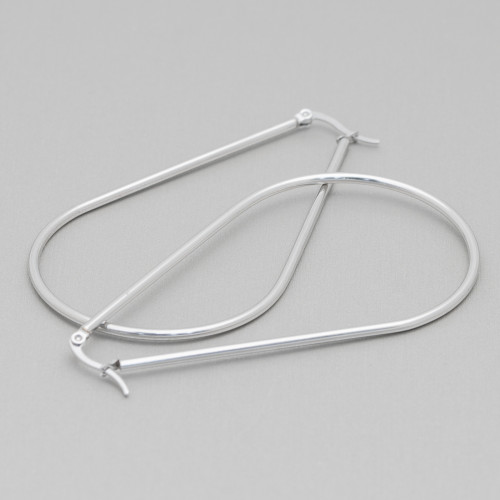 Boucles d'oreilles en acier en forme de larme lisse 90 mm 4 paires