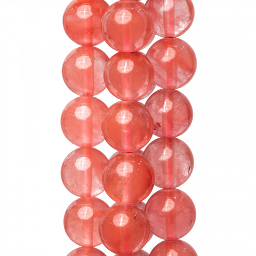 Noble Red Obsidian (Cherry Quartz) Στρογγυλός Λείος 12mm