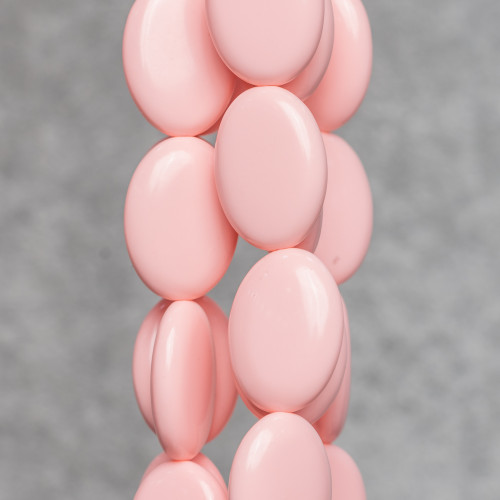 Light Pink Coral Paste Oval Flat Smooth 18x25mm