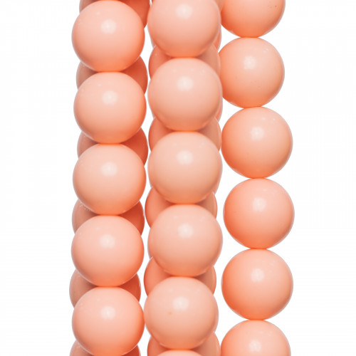 Smooth Round Salmon Pink Coral Paste 12mm