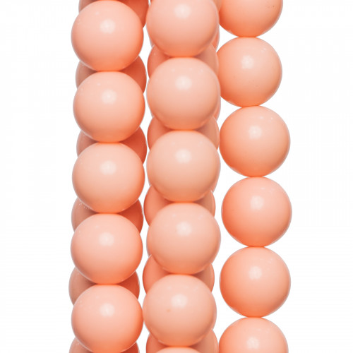Smooth Round Salmon Pink Coral Paste 16mm