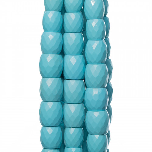 Turquoise Paste Faceted Gradation Barrel 08-15mm (48cm)