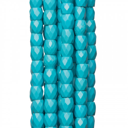 Turquoise Paste Faceted Barrel 09x09mm