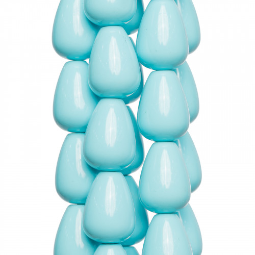 Turquoise Paste Smooth Drops 13x18mm