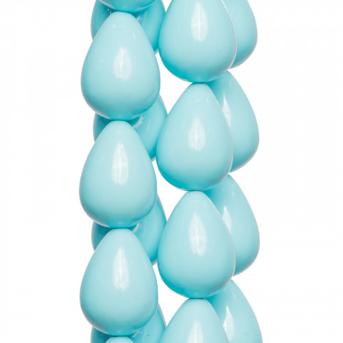 Turquoise Paste Smooth Drops 15x20mm