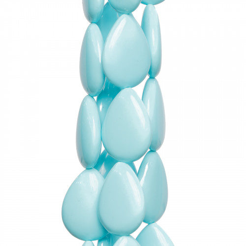 Turquoise Paste Flat Drops 25x35mm