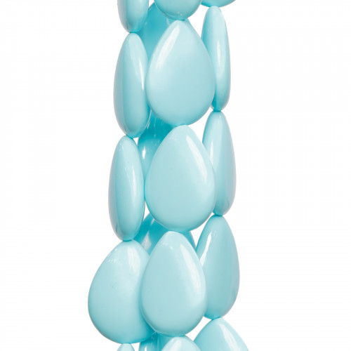 Turquoise Paste Flat Drops 30x40mm