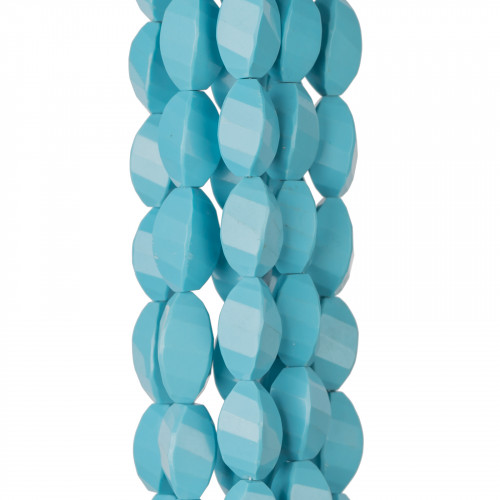 Turquoise Paste Twist Faceted 11x19mm