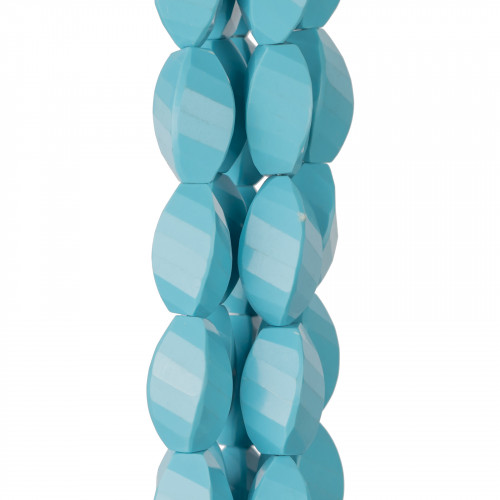Turquoise Paste Twist Faceted 14x25mm