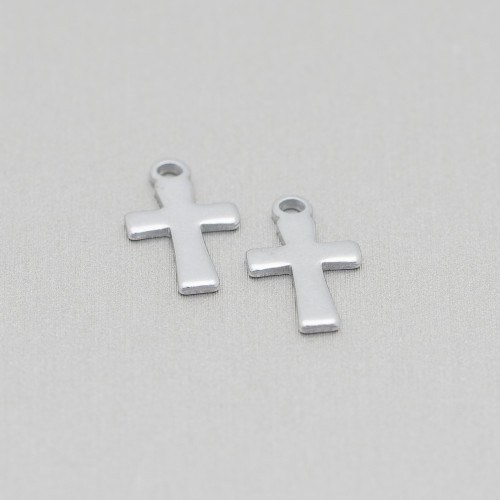 Componente Pendente Di Acciaio 316 Croce Pendente 08x15mm 100pz