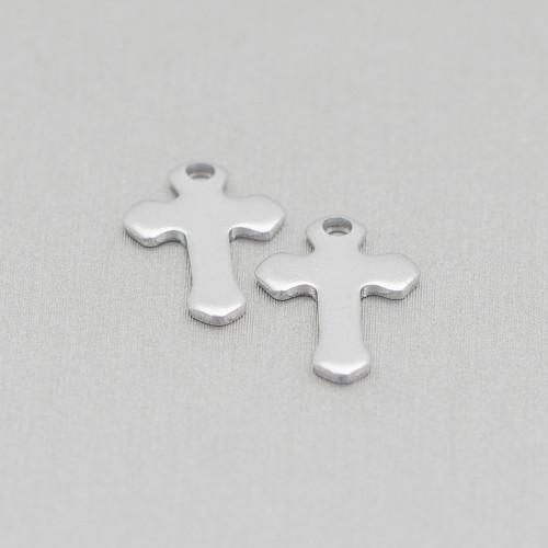 316 Stahlanhänger, Komponenten-Kreuzanhänger, 10 x 15 mm, 100 Stück