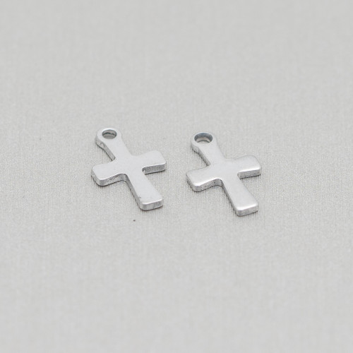 316 Steel Pendant Component Cross Pendant 7x12mm 120pcs