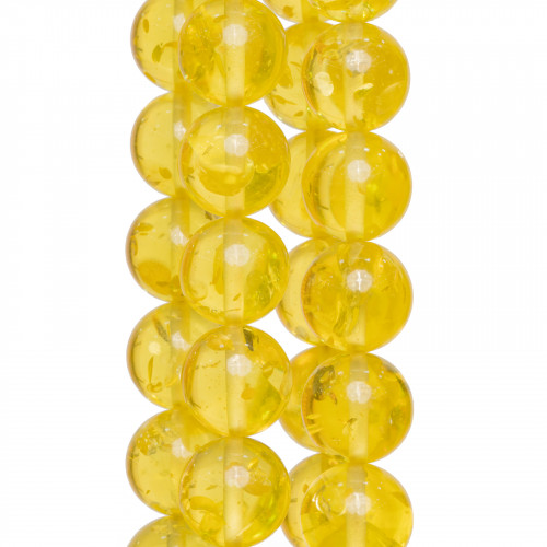 Resin Imitation of Yellow Amber Transparent Round Smooth 18mm