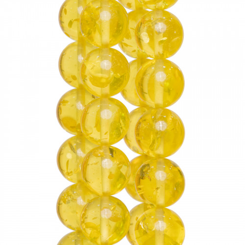 Resin Imitation of Yellow Amber Transparent Round Smooth 20mm