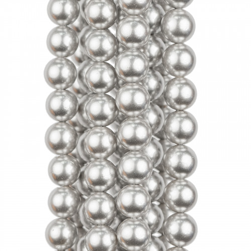 Perle di Maiorca Grigio Argentato Tondo Liscio 06mm