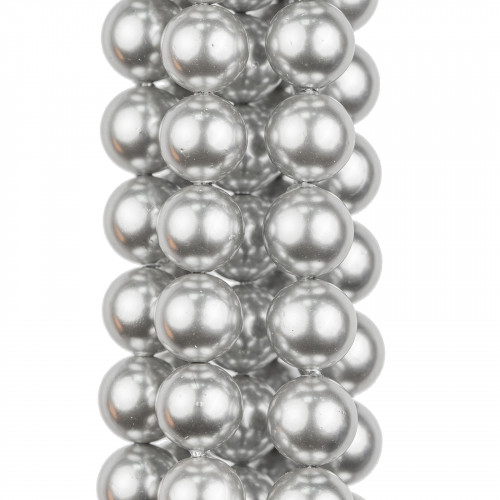 Perle di Maiorca Grigio Argentato Tondo Liscio 08mm