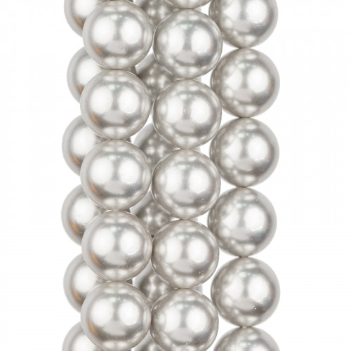 Majorca Pearls Silver Grey Λείο Στρογγυλό 14mm