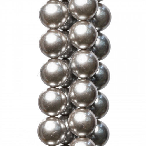 Majorca Pearls Silver Grey Λείο Στρογγυλό 20mm