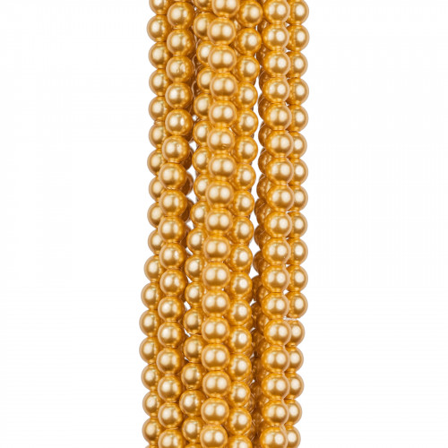 Majorca Pearls Gold Round Smooth 04mm