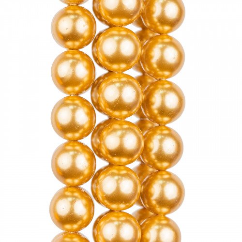 Majorca Pearls Gold Round Smooth 06mm