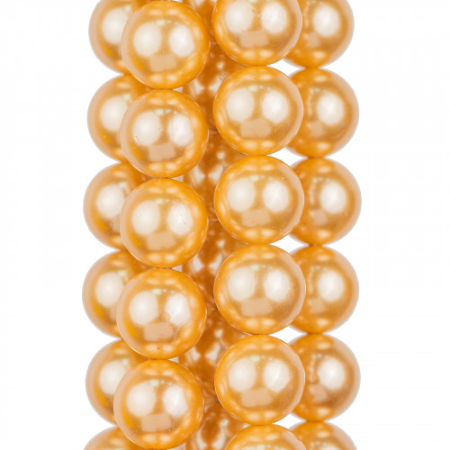 Majorca Pearls Gold Round Smooth 10mm