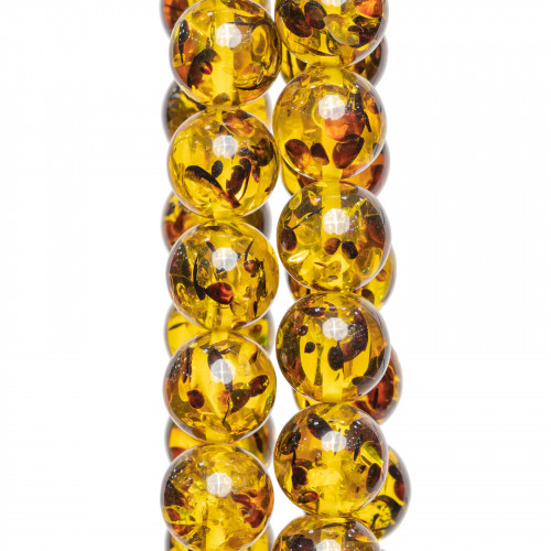 Resin Imitation of Amber Smooth Round 12mm