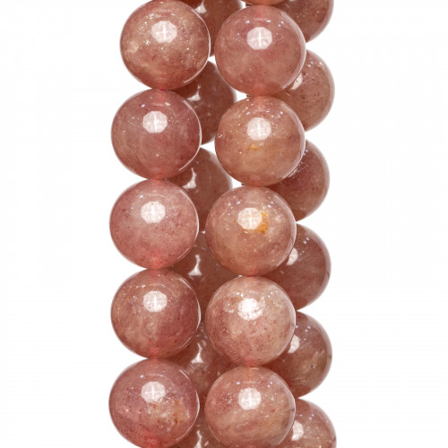 Strawberry Quartz - Quarzo Fragola Chiaro Tondo Liscio 10mm