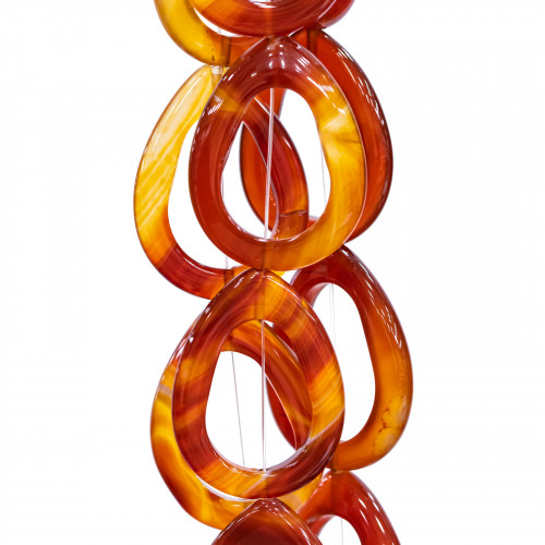 Plaque Perforée Agate 32x42mm Orange