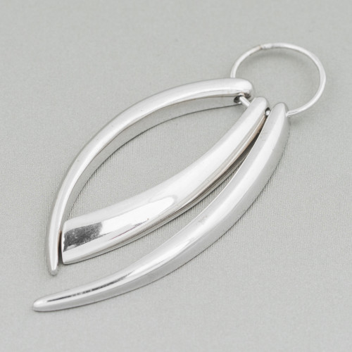 Ciondolo Pendente Di Argento 925 Anello Saldato Con Punte Incrociate 1Pz