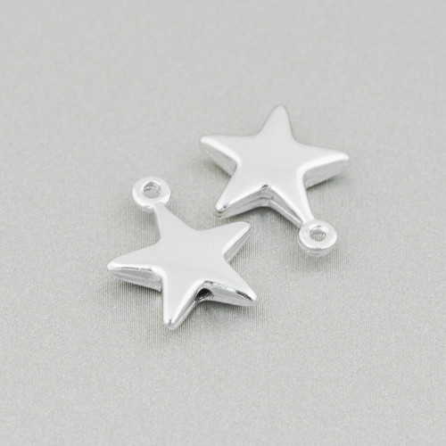 Ciondolo Pendente Di Argento 925 Stella con Anellino 13x15mm 10pz