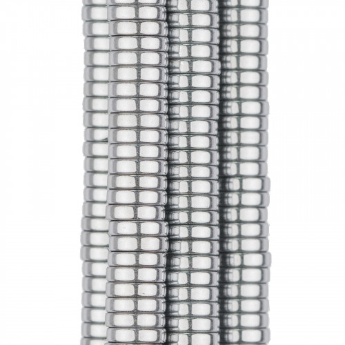 Hematite Washers Discs Smooth 10x2mm Silver Plated