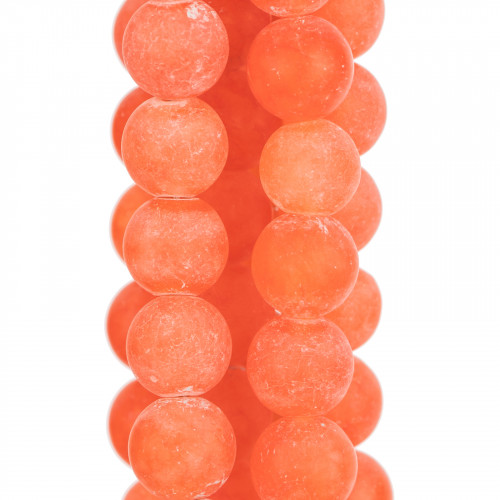 Agata Satinata Opaca (Matte) Tondo Liscio 10mm Arancio