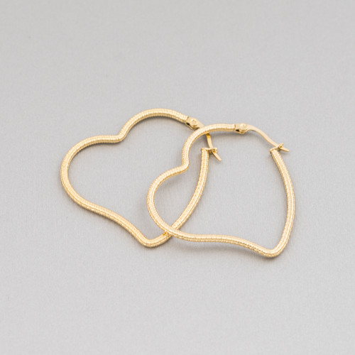 Boucles d'Oreilles Fantaisie Acier 44x45mm 5 Paires Doré