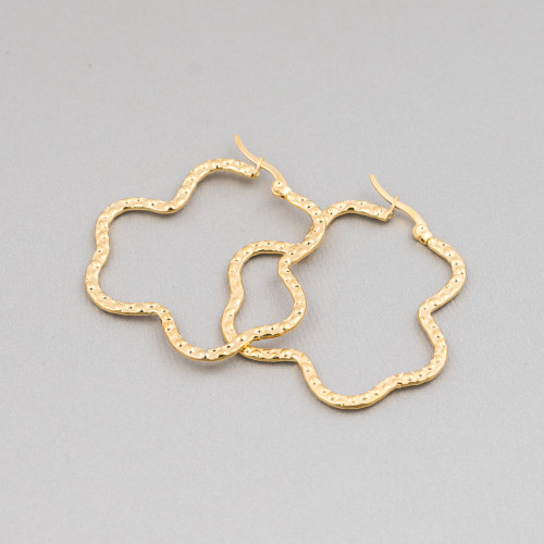 Boucles d'Oreilles Fantaisie Acier 45x42mm 5 Paires Doré