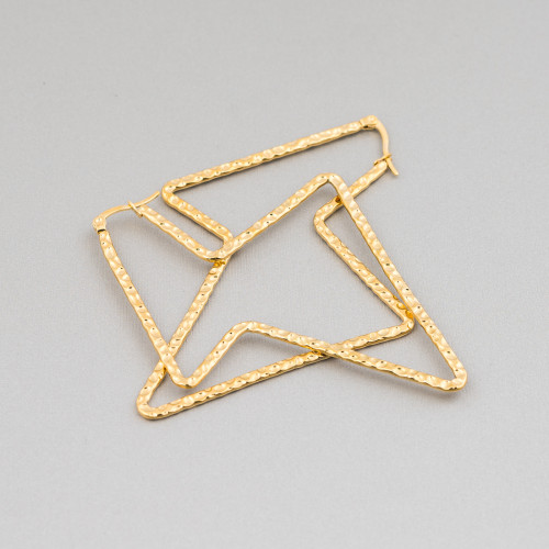 Boucles d'Oreilles Fantaisie Acier 64x85mm 4 Paires Or Forgé