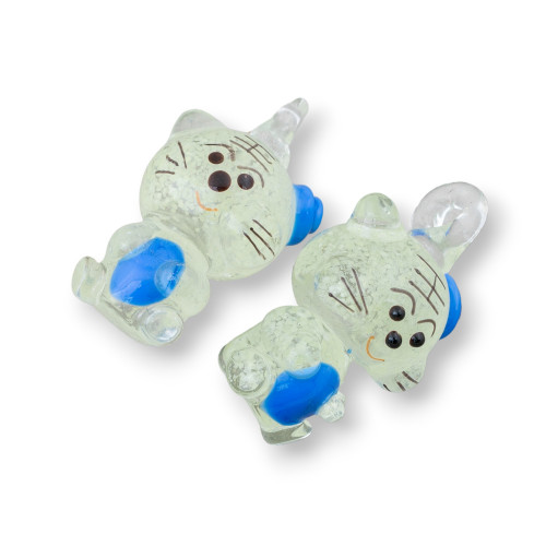 Pendenti Di Vetro Soffiato Fantasia 4pz Panda 18x32mm