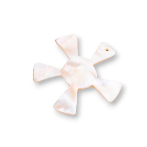 White Mother of Pearl Pendant Component MOD30 35mm 4pcs
