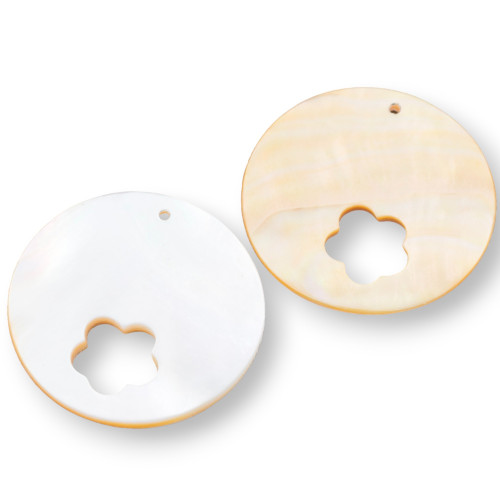 White Mother of Pearl Pendant Component MOD31 30mm 4pcs