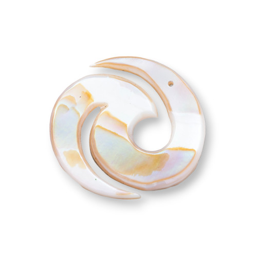 Cappuccino Mother of Pearl Pendant Component MOD41 34mm 2pcs