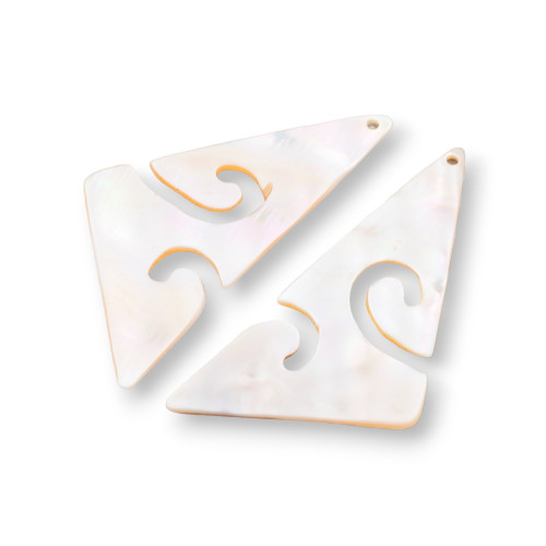 Mother of Pearl Pendant Component Cappuccino MOD43 20x43mm 2pcs