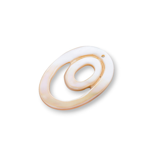 Mother of Pearl Pendant Component Cappuccino MOD45 21x31mm 2τμχ