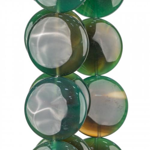 Green Agate Round Flat Smooth 40mm