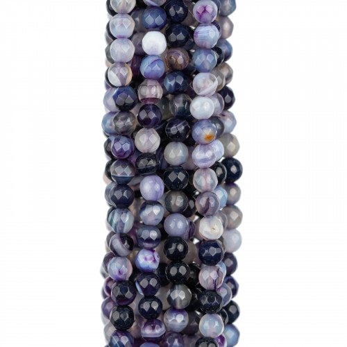 Striped Purple Agate Faceted 04mm Charo