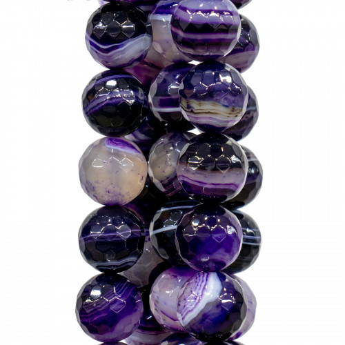 Striped Purple Agate Faceted 10mm