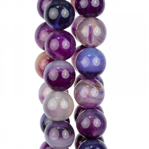 Purple Agate Striated Round Smooth 20mm