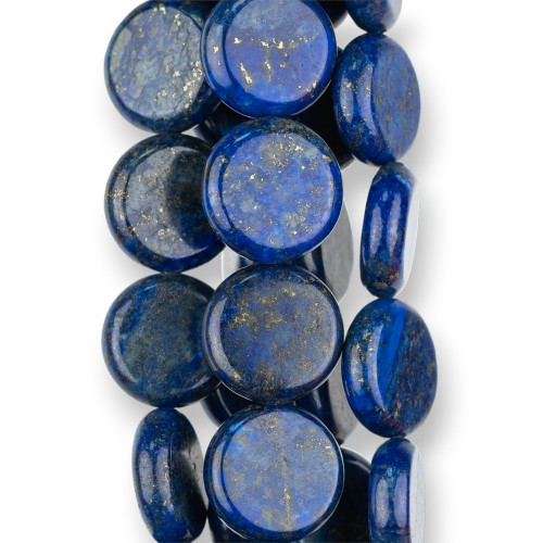 Μπλε Lapis Lazuli Ενισχυμένο Στρογγυλό Επίπεδο Λείο 18mm Πάχος 05mm