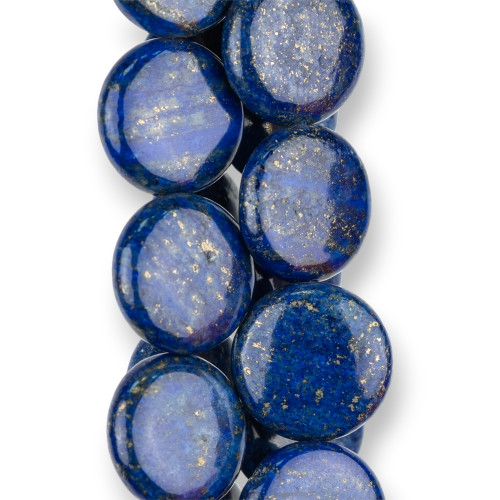 Blue Lapis Lazuli Reinforced Round Flat Smooth 20mm