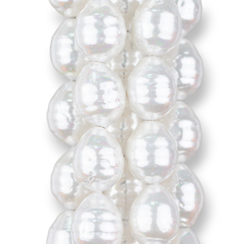 Perle di Maiorca Bianca Barocca Irregolare 18x24mm
