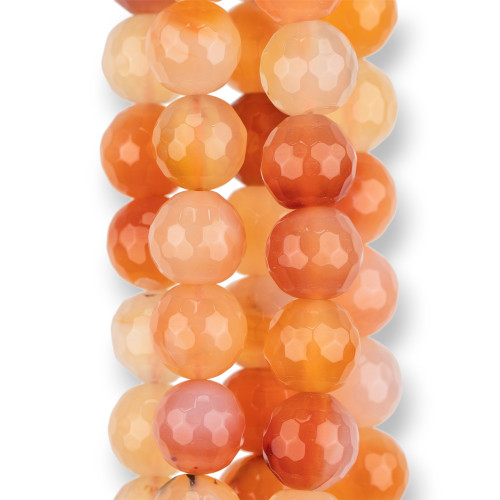 Multicolor Faceted Carnelian 14mm