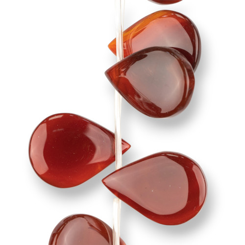 Red Carnelian Drops Plate With Side Hole 36x26mm 10pcs